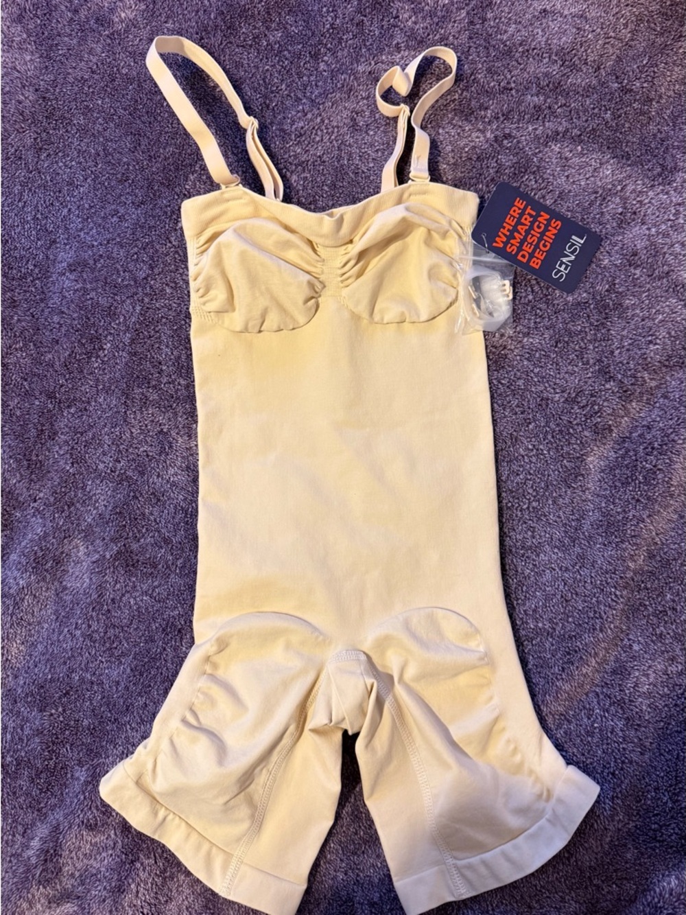 High-Compression Nude Shapewear Bodysuit with Adjustable Straps